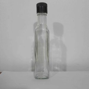 Marasca Bottle 250ml with 31.5mm Black Caps (with pourer)